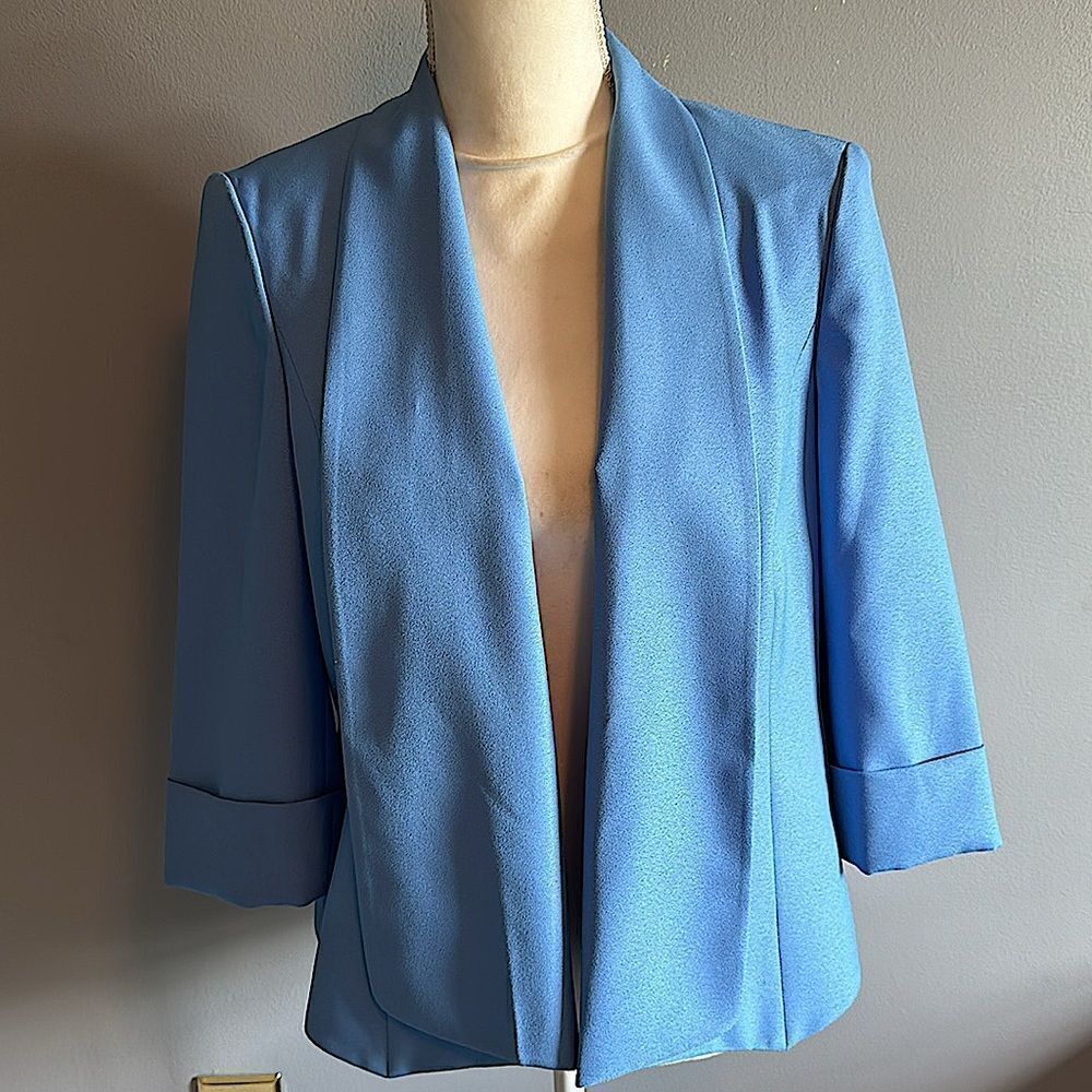 Kasper Shawl Blazer in Sky Blue
